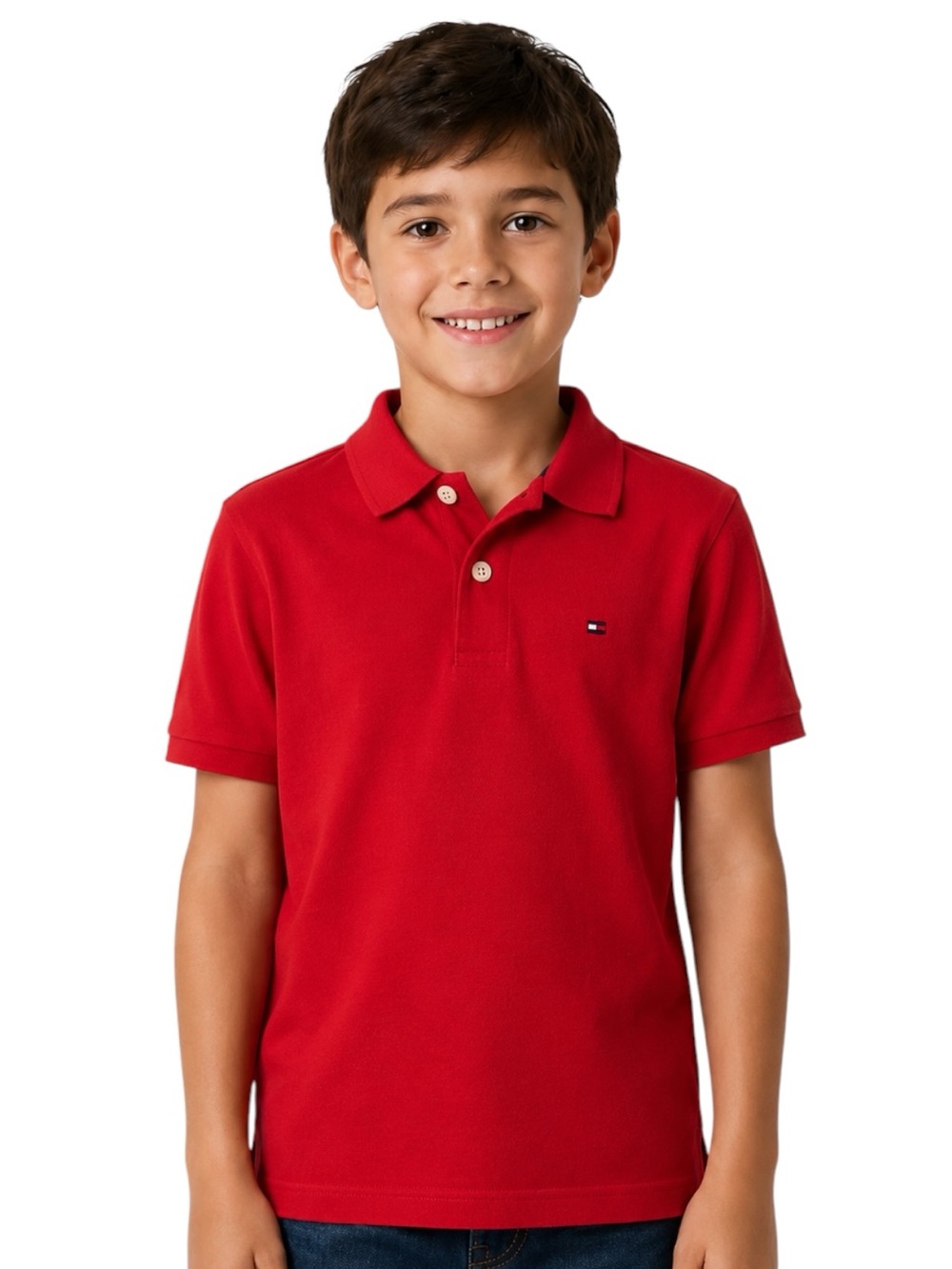 Tommy Hilfiger Boys Red Classic Polo Shirt Size 8
